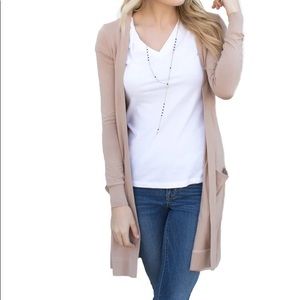 Tickled Teal Tan Cardigan